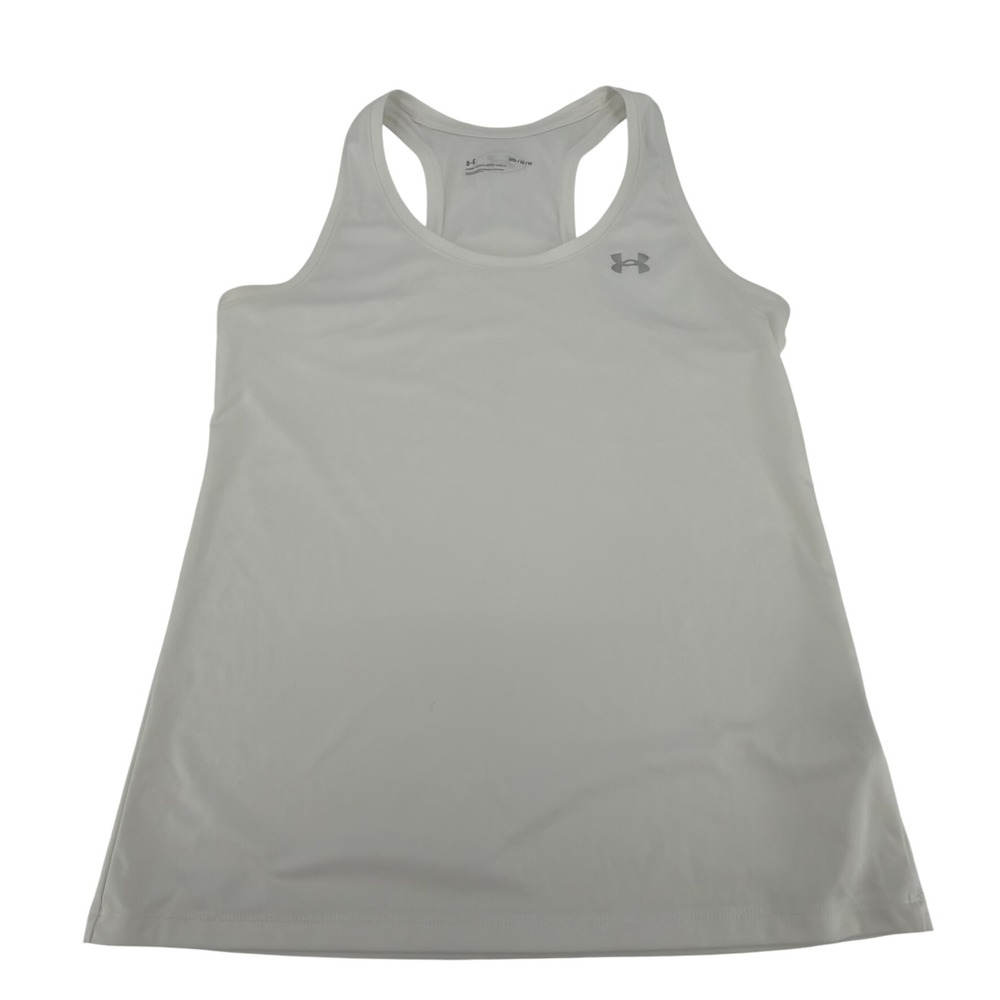 Under‎ Armour Tank Top Racerback Loose Fit Modern Womens Size Medium White Shirt
